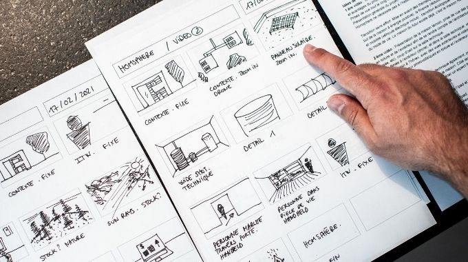 pre production - story boarding during video production